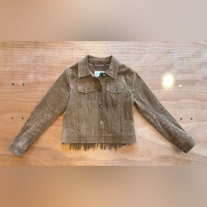 BCBGMaxAzria Brown Suede Jean Jacket - Size M